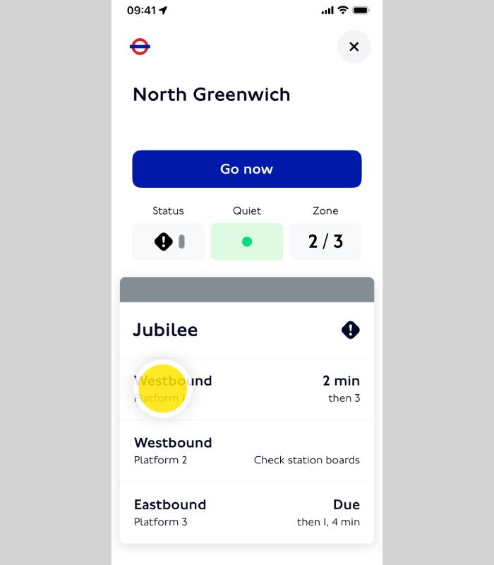 platform icon on tfl go